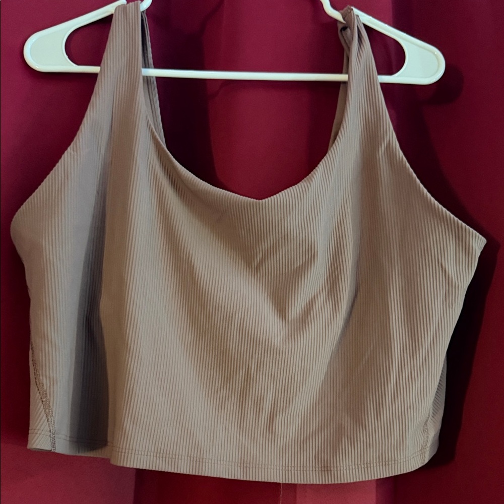 Old Navy Taupe Ribbed Crop Top